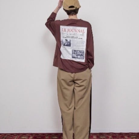 THOMAS MAGPIE    バックプリントロングTシャツ    - アイスグレー