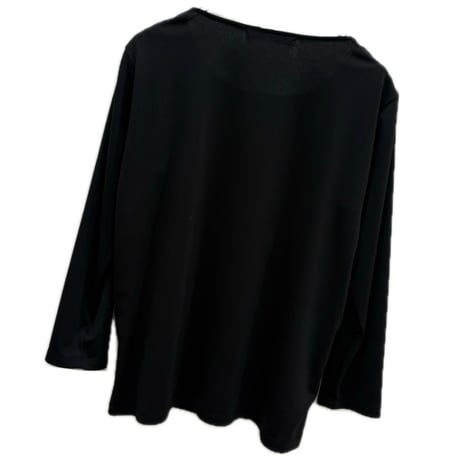 QTUME ダブルフェイスカットソー black