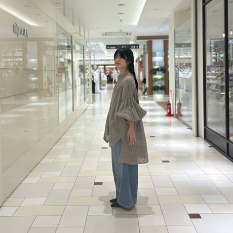 Kris Ana(クリスアナ)リネンオーバーサイズシャツ graige