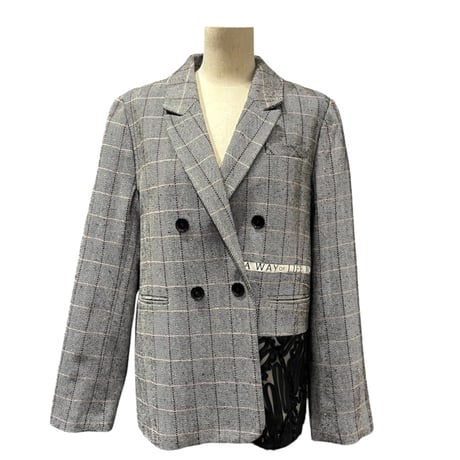 eimeelaw チェックツィード ロゴテープジャケット ¥19,580- チェック