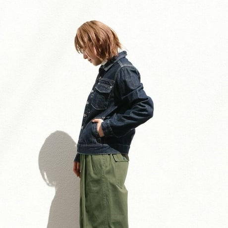 vent blanc+  12ozDENIM MONTMARTRE JACET-インディゴ