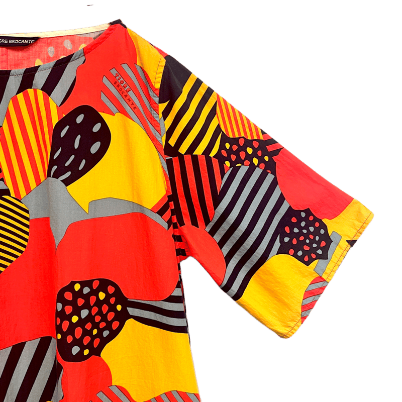 TIGRE BROCANTE(ティグルブロカンテ)ビッグフラワーブロードフレア半袖