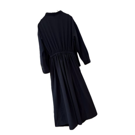 LIROMA デザインシャツワンピース　navy