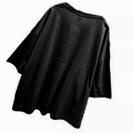 HELLO,I am"MARC" 6分丈ひんやりカットソー black