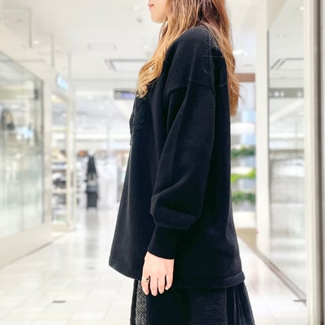 THOMAS MAGPIE ステッチハイネックニット　ブラック