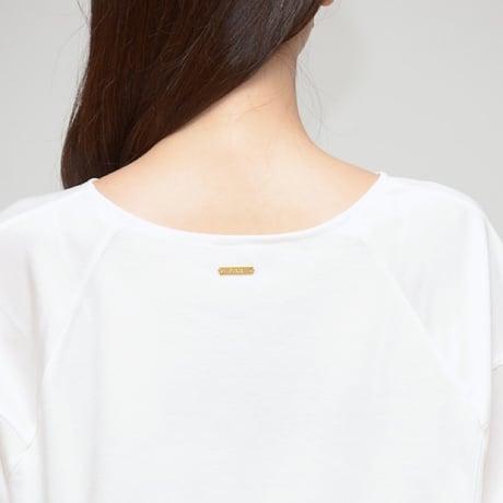 Praia 袖タックパフTシャツ -ホワイト