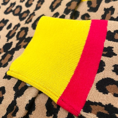 THOMAS MAGPIE レオパードニットカーディガン　yellow