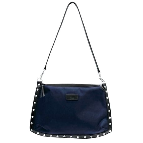 FuLaT スタッズナイロンハンドバッグ　ネイビー