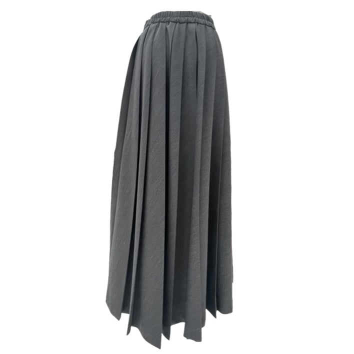 DOS DIOSAS ロゴ刺繍プリーツスカート - チャコール | grasol