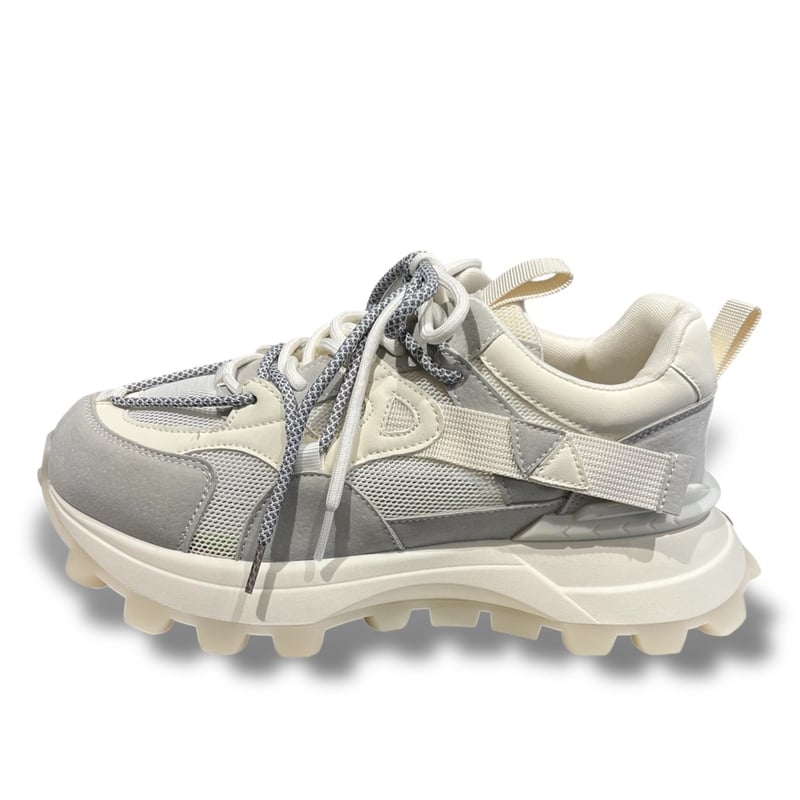 O'HOVE DE MUSÉE 厚底メッシュスニーカー -ホワイト×グレー | gras