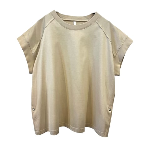 DignteCollier     2wayヘムワイドTシャツ  -ベージュ