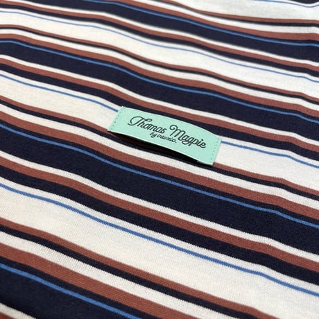 THOMASMAGPIE マルチボーダーTシャツ -ブラウン