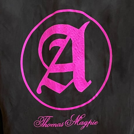 THOMAS MAGPIE ワンポイントロゴ キュプラパンツ ブラック