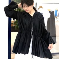 cafune | シフォンカーディガン | 【Black】