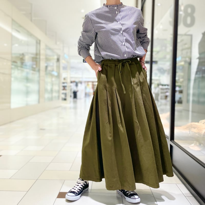 vent blanc スカートライクタックワイドパンツ ナチュラル | grasol