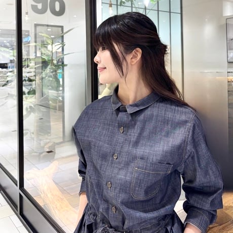 LIROMA デニムシャツワンピース indigo