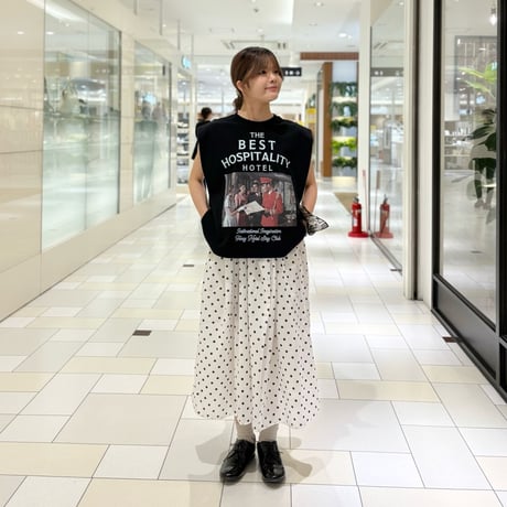denicher ドットスカート White