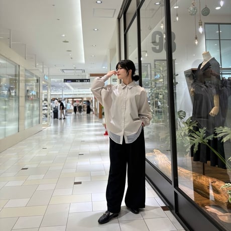NUS シアードキッキングドルマンスリーブブザムシャツ beige