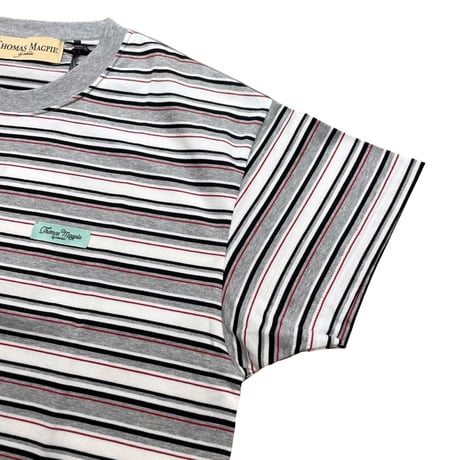 THOMASMAGPIE マルチボーダーTシャツ - グレー