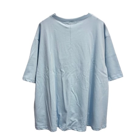 EimeeLaw    ウェーブフリルロゴプリントTシャツ    -  ライトブルー
