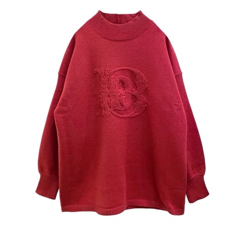 THOMAS MAGPIE ステッチハイネックニット　レッド