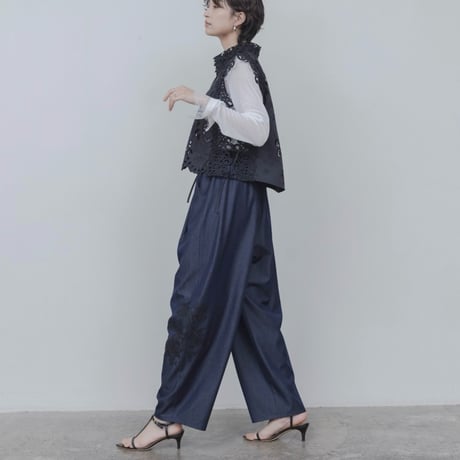 EimeeLaw レースモチーフコクーンパンツ-  インディゴ