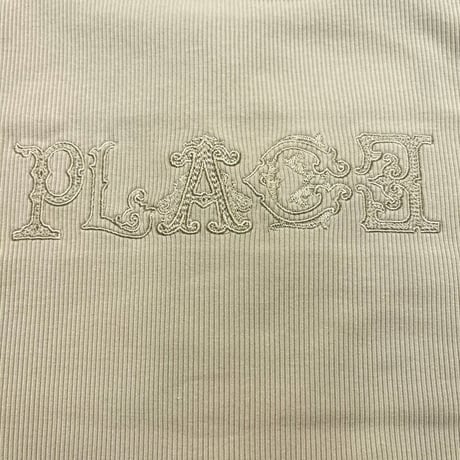 EimeeLaw     PLACE刺繍 ヘンリーネックテレコタンク      -ライトベージュ