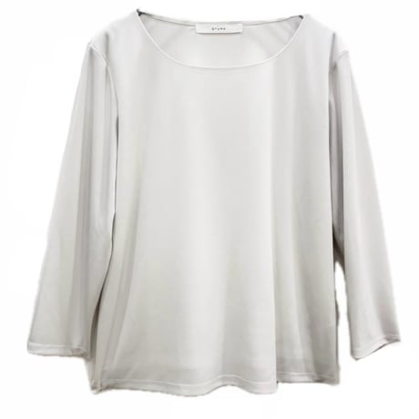 QTUME ダブルフェイスカットソー white
