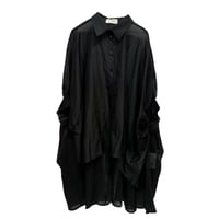 SEVEN SENSE シルクバックロングシャツ-  ブラック