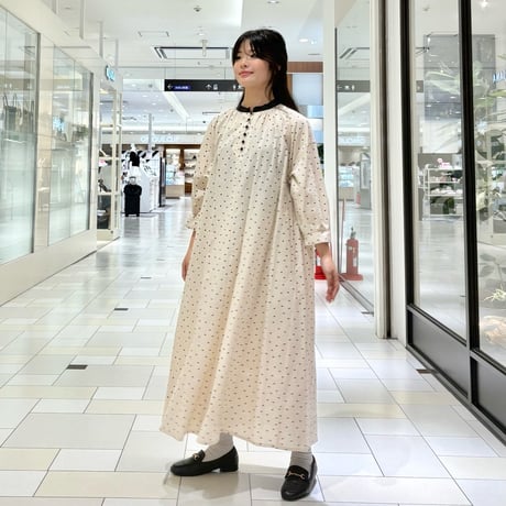J.sloane ペチコート付きドットナチュラルワンピース