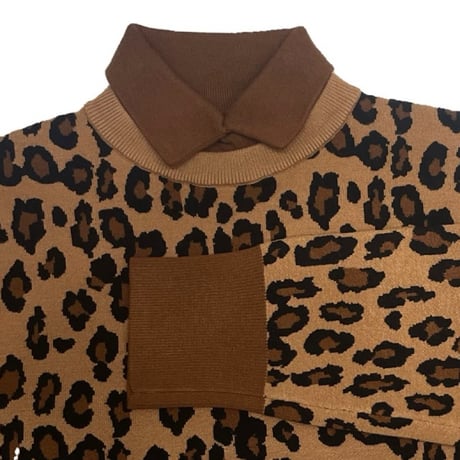 THOMAS MAGPIE レオパードニット brown