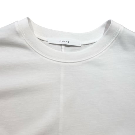 QTUME 細リブボックスTシャツ-ホワイト