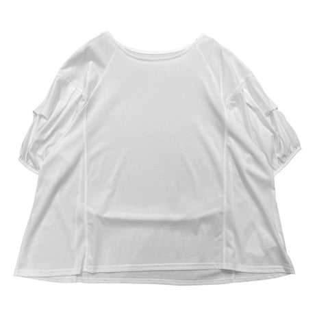 Praia 袖タックパフTシャツ -ホワイト