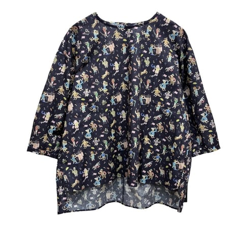 ATELIER SIX   LIBERTYプリントプルオーバー- ネイビー