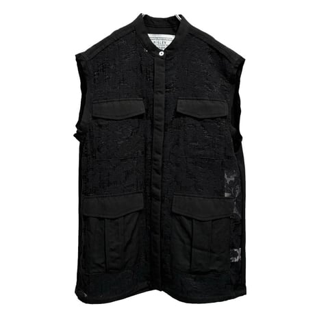 新品タグ付き Risley 異素材切り返しワッフルカットソー ブラック×カーキ osharewalker カットソー 長袖 レディース タートルネック ロンT