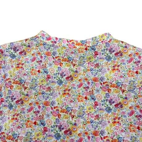 J.Sloane リバティプリント"Classic Garden"刺繍七分袖ワンピース - ピンク