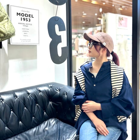 LIROMA シアーオーバーシャツ ネイビー