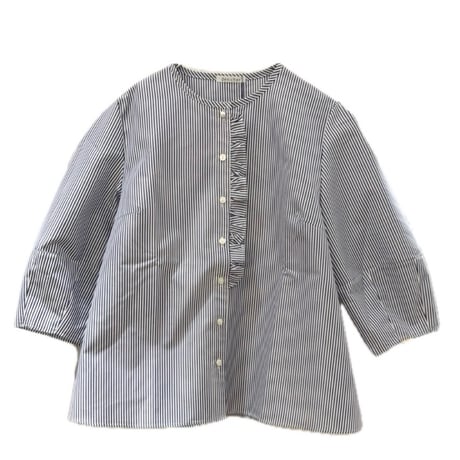 denicher  フロントフリルブラウス　stripe