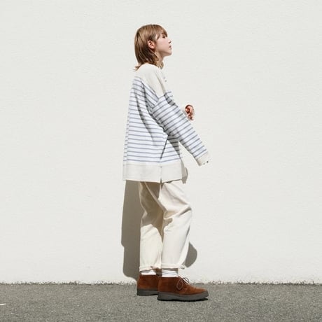 ventblanc  ボーダーカットソー  -ブルー