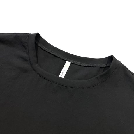 Dignte Collier    ストレッチシフォン袖フリルブラウス     -ブラック