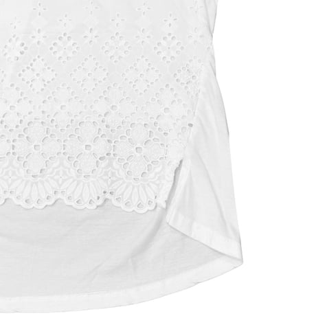 PEINDRE コットンフラワーレースTシャツ