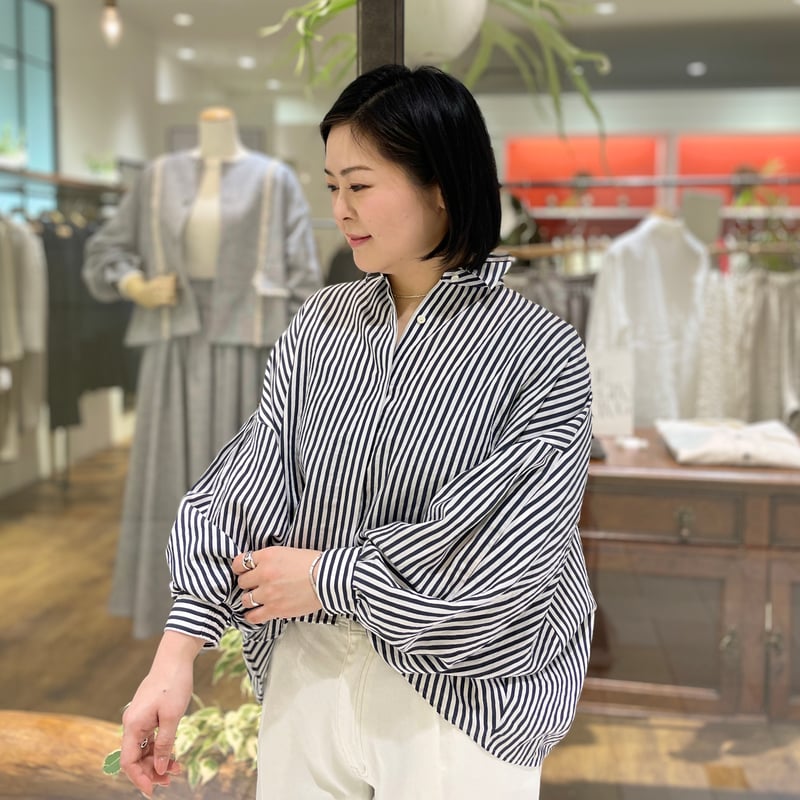 PASSIONE ストライプデザインシャツ ネイビー | grasol Nagasaki St