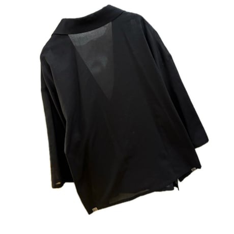 QTUME ナチュラルシアー五分袖ジャケット　black