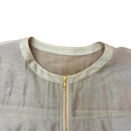 QTUME  ナチュラルシアーティアードブルゾン -   ベージュ