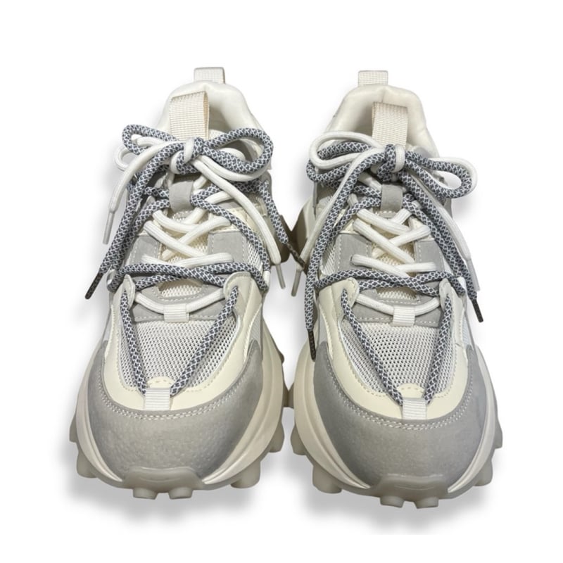 O'HOVE DE MUSÉE 厚底メッシュスニーカー -ホワイト×グレー | gras