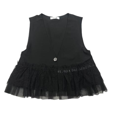 EimeeLaw      レースフリルベスト×パンツセットアップ         -ブラック