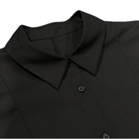 NUS シアードキッキングドルマンスリーブブザムシャツ　black