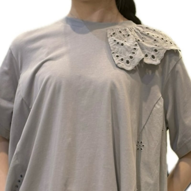 THOMAS MAGPIE | コットンレースカットソー | 【Gray】 | grasol