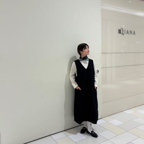 TIGREBROCANTE ジンバブエＶネックワークノースリーブワンピース　Black