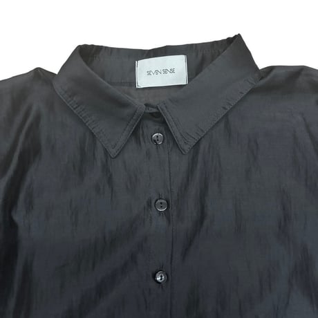 SEVEN SENSE シルクバックロングシャツ-  ブラック